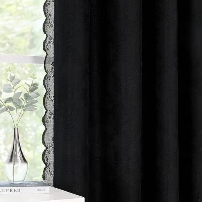 Wonderwrap- Elegant Plain Premium Room Darkening Curtains(Black out) | Set of 5 | 7ft Black Out Lining | - Image 3