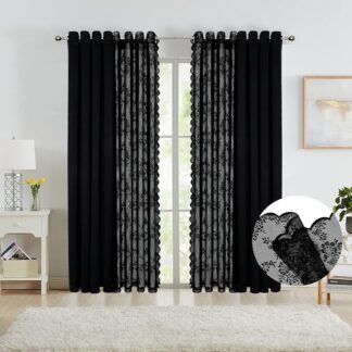 Wonderwrap- Elegant Plain Premium Room Darkening Curtains(Black out) | Set of 5 | 7ft Black Out Lining |