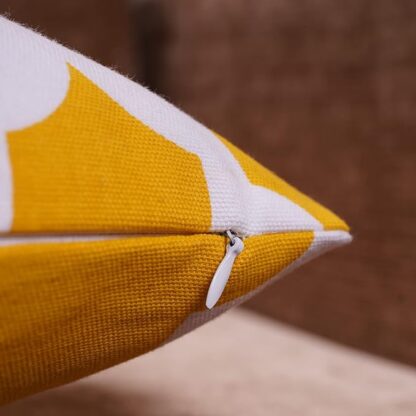 Wonderwrap Cotton Cushion Cover Set Of 2 - Sofa Pillow Cover 24 By 24 Inches Living Room Cushion Covers, Yellow, 250 TC - Image 2