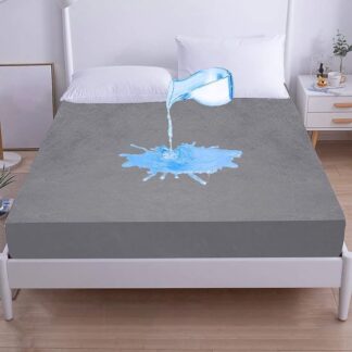 Wonderwatch CO Premium Waterproof Mattress Protector Cover | Terry Cotton Bed Protector, Single Bed - 72 X 36, 6 X 3 Feet - 2 to 10 inch - Grey