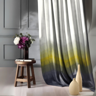 WonderWrap Polyester Eyelets Blackout Curtains with Tie Back(Velcro), Bedroom Living Room (Pack of 2) (Lime, 7 feet)