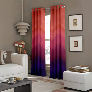 Wonderwrap 2 Piece Polyester Eyelets  Blackout Curtains with Tie Back(Velcro), Bedroom Living Room (Maroon 7 Feet)