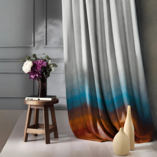 WonderWrap 2 Piece Polyester Eyelets Blackout Curtains with Tie Back(Velcro), Bedroom Living Room (Blue, 9 Ft x 4.2 Ft)
