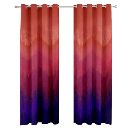 Wonderwrap 2 Piece Polyester Eyelets  Blackout Curtains with Tie Back(Velcro), Bedroom Living Room (Maroon 7 Feet) - Image 3