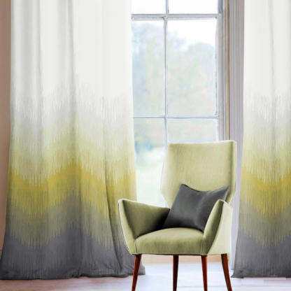 WonderWrap Polyester Eyelets Blackout Curtains with Tie Back(Velcro), Bedroom Living Room (Pack of 2) (Lime, 7 feet) - Image 4