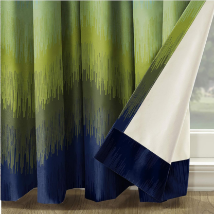 WonderWrap Piece Polyester Eyelets Blackout Curtains with Tie Back(Velcro), Bedroom Living Room (Green, 9 feet) - Image 4