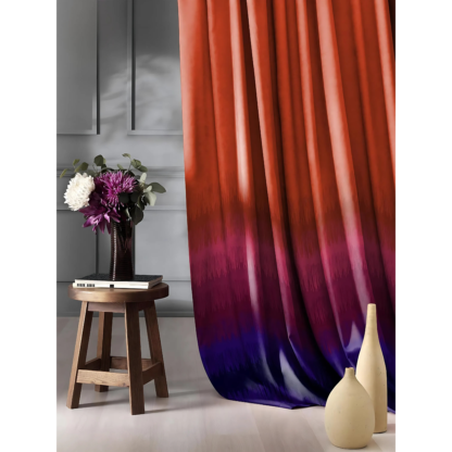 Wonderwrap 2 Piece Polyester Eyelets  Blackout Curtains with Tie Back(Velcro), Bedroom Living Room (Maroon 7 Feet) - Image 4