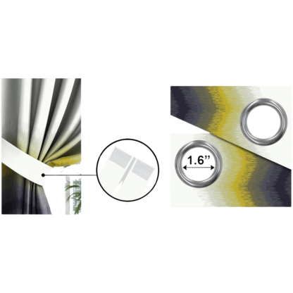 WonderWrap Polyester Eyelets Blackout Curtains with Tie Back(Velcro), Bedroom Living Room (Pack of 2) (Lime, 7 feet) - Image 5