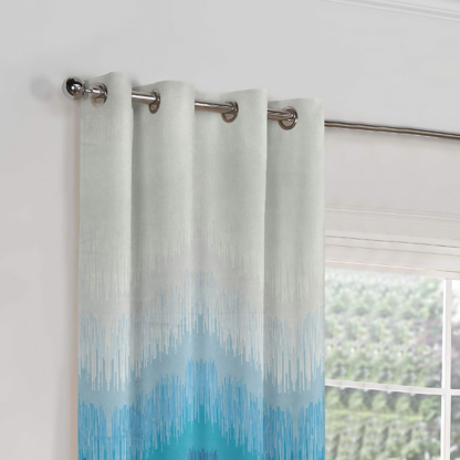 WonderWrap 2 Piece Polyester Eyelets Blackout Curtains with Tie Back(Velcro), Bedroom Living Room (Blue, 9 Ft x 4.2 Ft) - Image 5